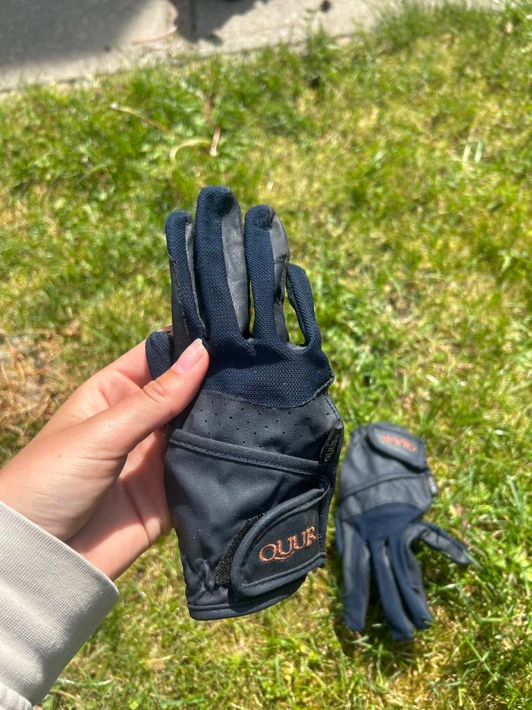Paardrijd handschoenen quur donkerblauw S, Dieren en Toebehoren, Paardrijkleding, Ophalen of Verzenden, Gebruikt, Overige soorten