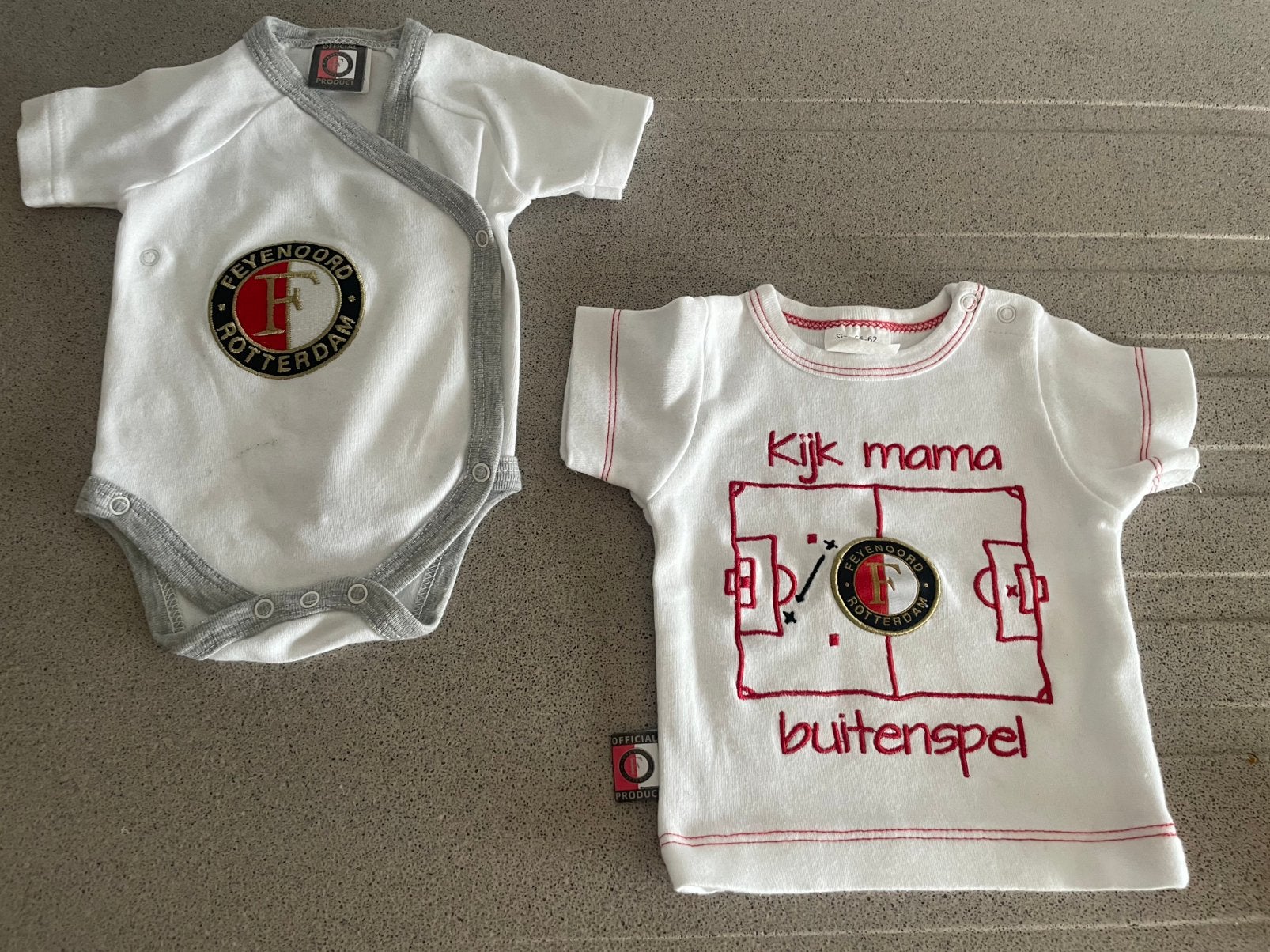 Feyenoord romper maat 50/56 en T-shirt 56/62, Ophalen of Verzenden, Zo goed als nieuw, Jongetje of Meisje, Shirtje of Longsleeve