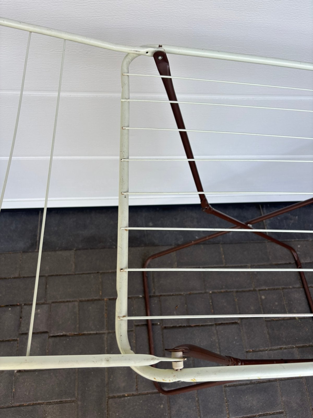 Vintage Gimi opvouwbaar wasrek / droogrek bruin wit, Ophalen