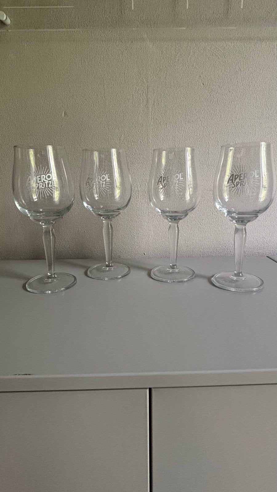 Set van 4 Aperol Spritz glazen, Ophalen of Verzenden, Zo goed als nieuw, Glas