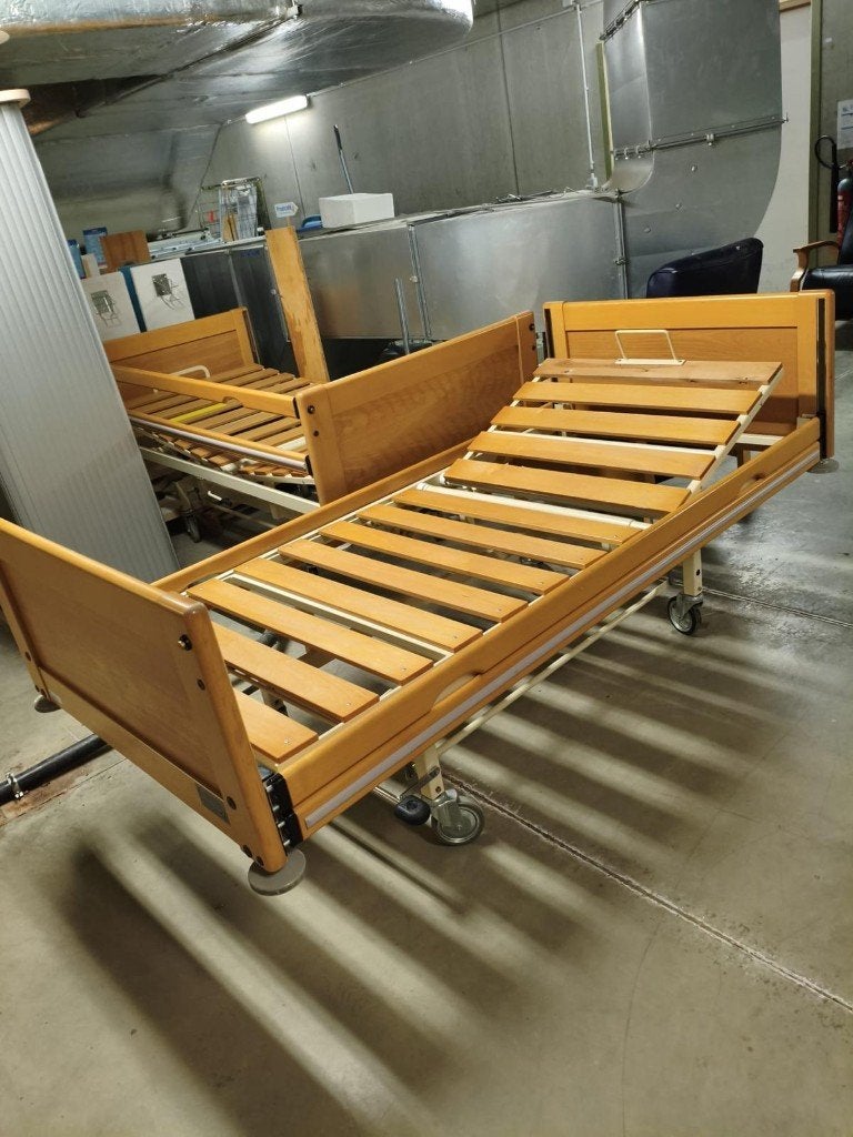 Ziekenhuisbed, manueel verstelbaar, Ophalen, Eenpersoons, Hout, Verstelbaar