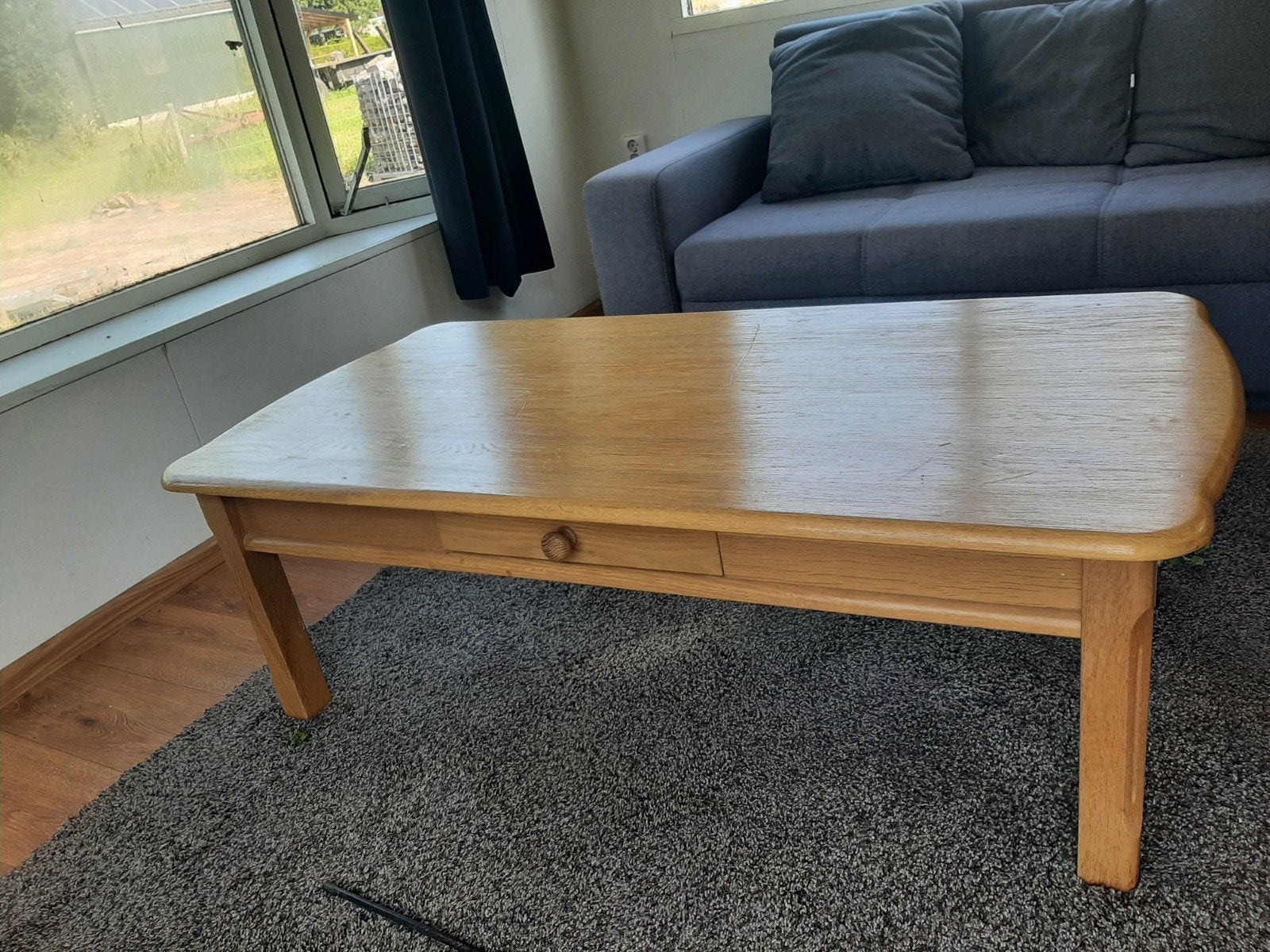 Houten salontafel met lade, Ophalen, Gebruikt, Klassiek, Overige houtsoorten