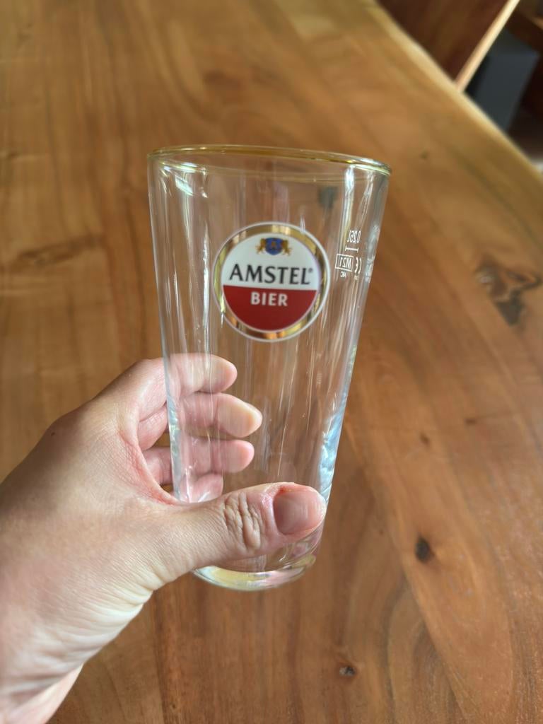 Bierglas amstel, Ophalen of Verzenden, Zo goed als nieuw, Glas of Glazen, Amstel