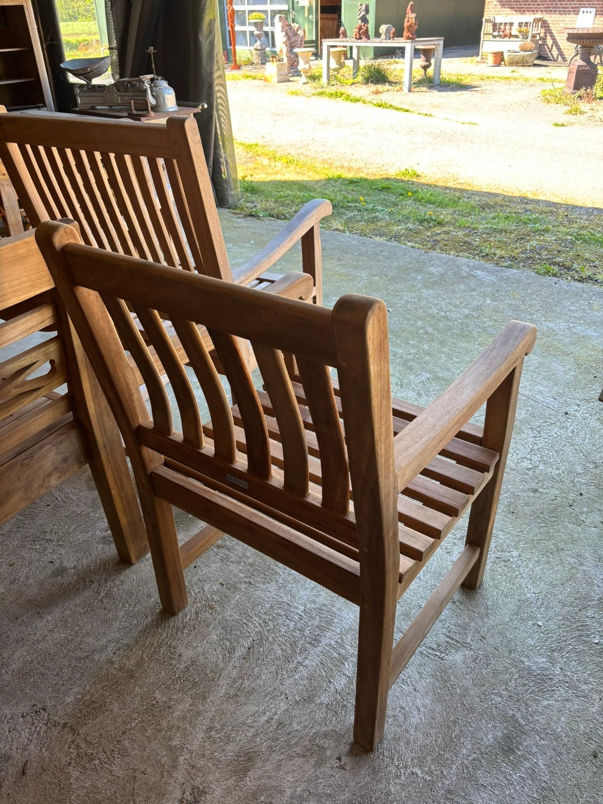 Compacte teak houten stoel voor buiten, Ophalen, Hoevesteenwijkerwold@gmail.com, Hout, Hoevesteenwijkerwold