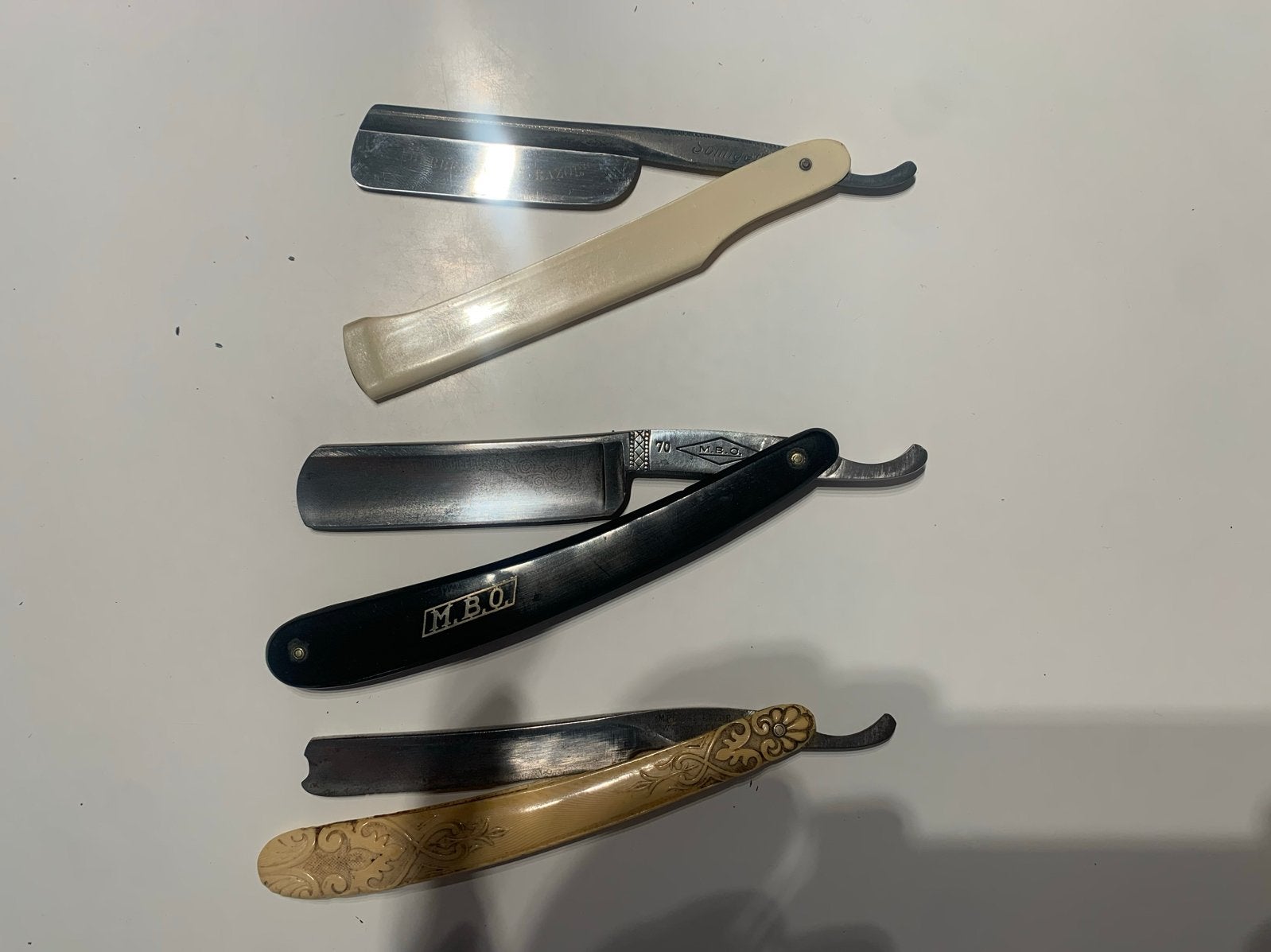 Set van 3 Vintage Scheermessen - Klassiek en Scherp, Ophalen of Verzenden, Gebruikt, Overige typen