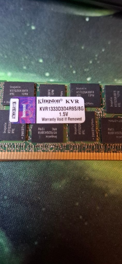 Kingston KVR1311D3D4R9S/8g, Gebruikt, 1333 mhz, Server, 8 GB