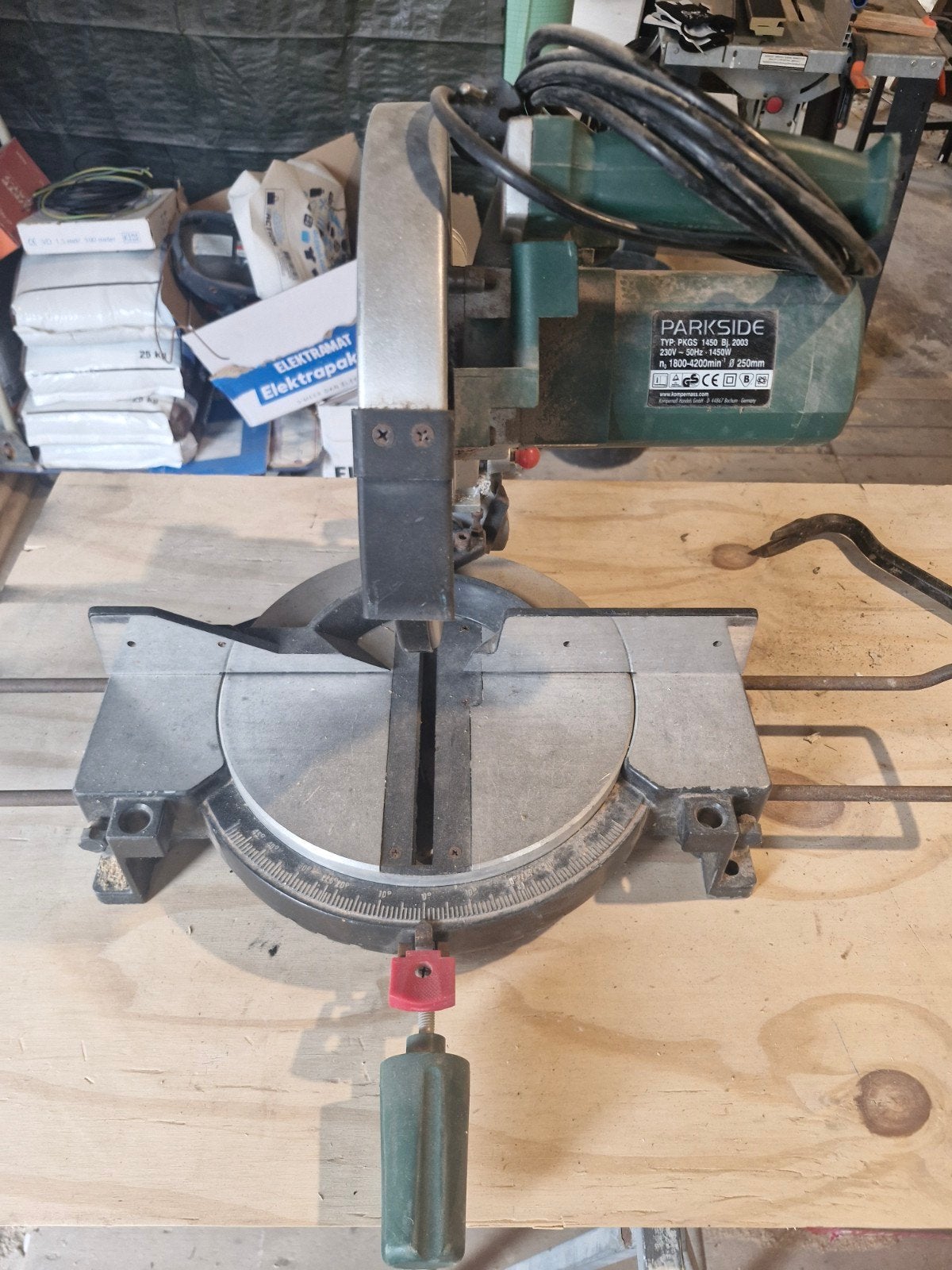 Afkortzaag Parkside, Doe-het-zelf en Verbouw, Gereedschap | Zaagmachines, Ophalen, Gebruikt, Afkortzaag, 30 tot 70 mm