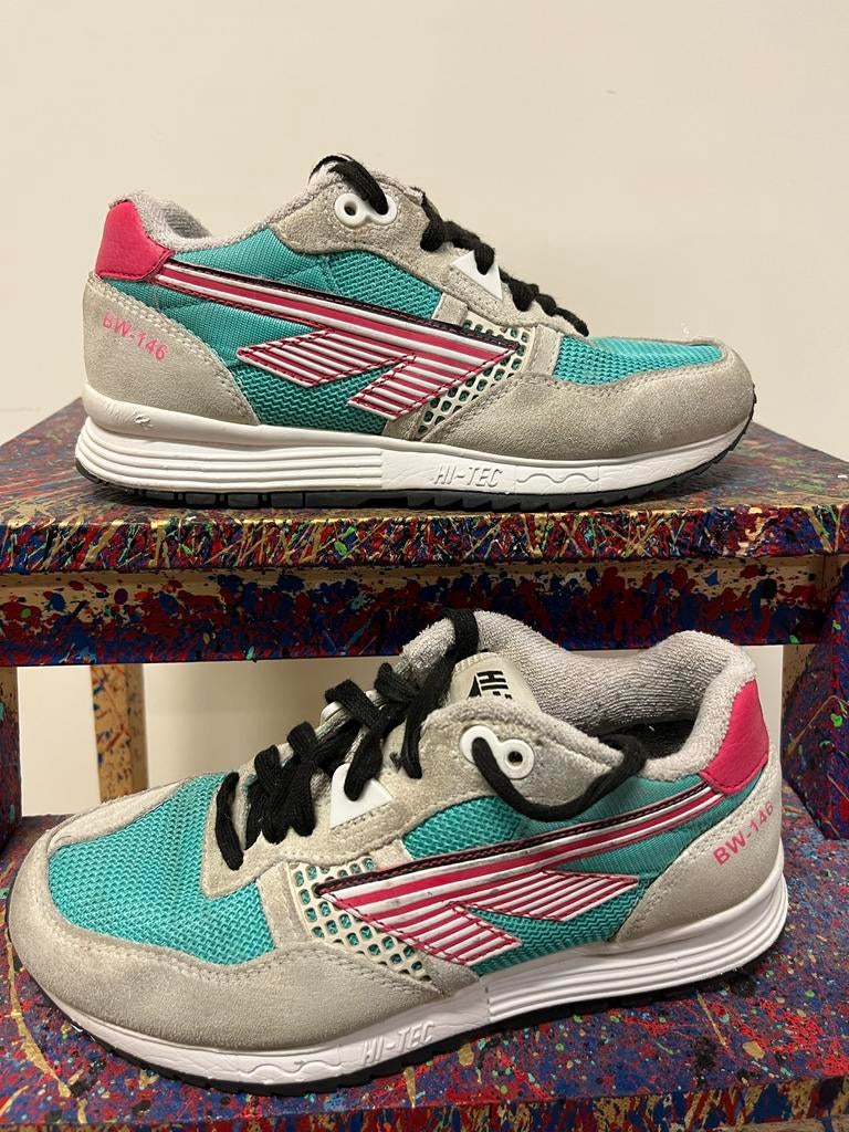 Hi-Tec BW 146 Sneakers - Turquoise/Grijs/Roze, Kleding | Heren, Schoenen, Gedragen, Sneakers of Gympen, Overige kleuren, Ophalen of Verzenden