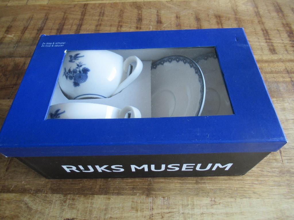NIEUW Chinees Kop en schotel set 2 Delfts blauw Rijksmuseum, Ophalen of Verzenden, Nieuw, Porselein, Kop en/of schotel
