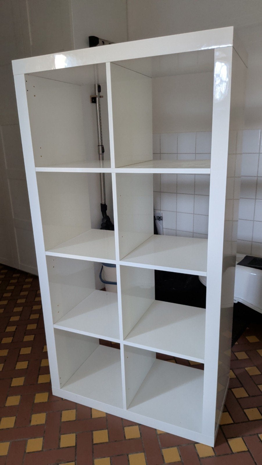 Ikea Kallax kast 2x4 vakken hoogglans wit, Ophalen of Verzenden, Gebruikt