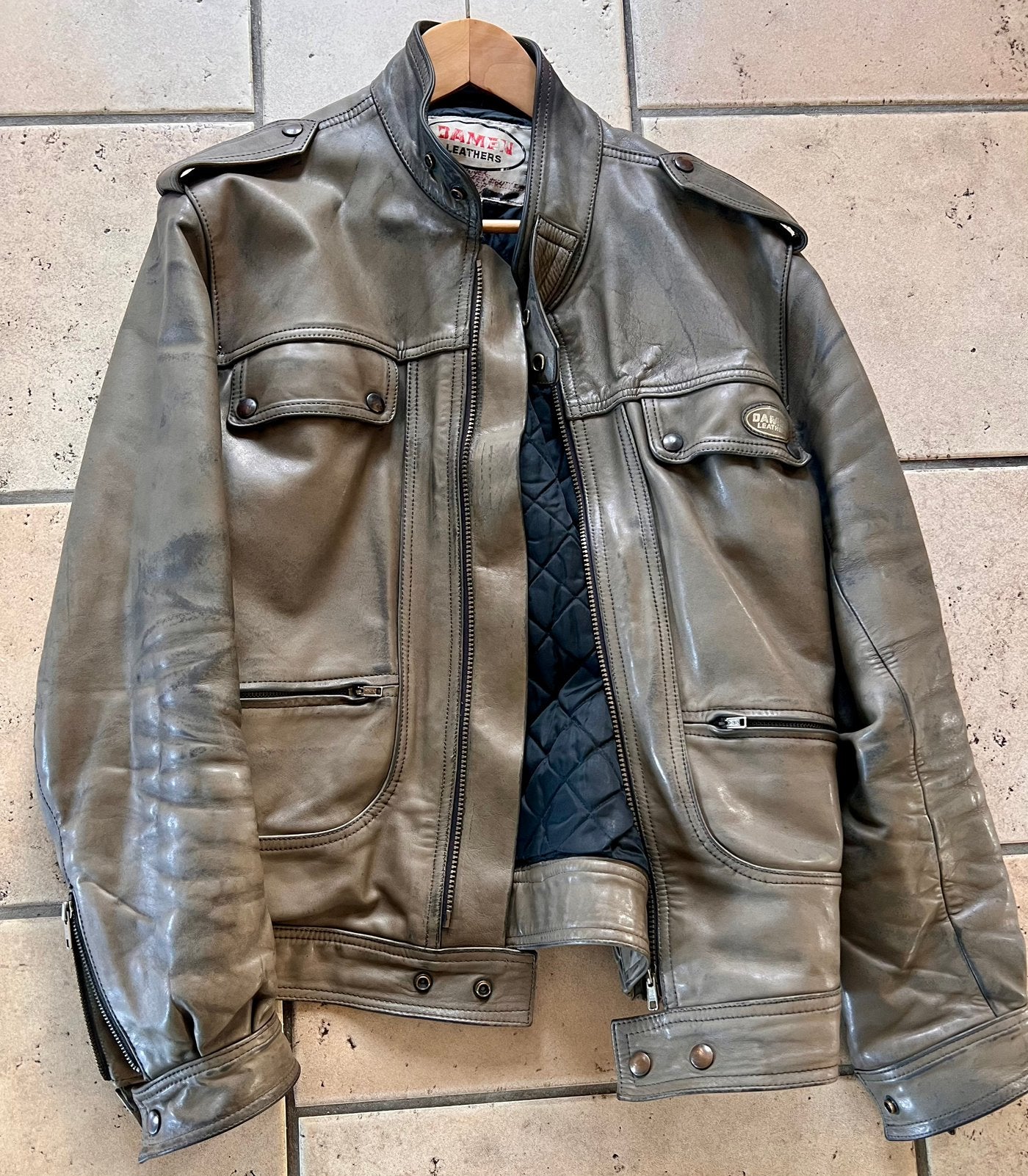 Leren jack - Damen Leathers - mt52, Ophalen of Verzenden, Tweedehands, Heren, Jas | leer