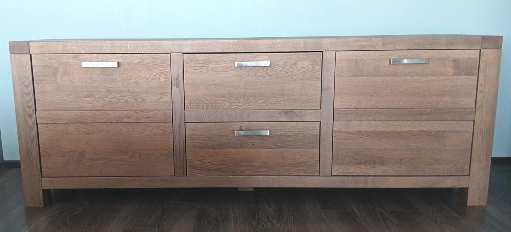 Massief Eiken Dressoir, (Oaked) (Koopje!), Huis en Inrichting, Kasten | Dressoirs, Ophalen, Zo goed als nieuw, 25 tot 50 cm, 200 cm of meer