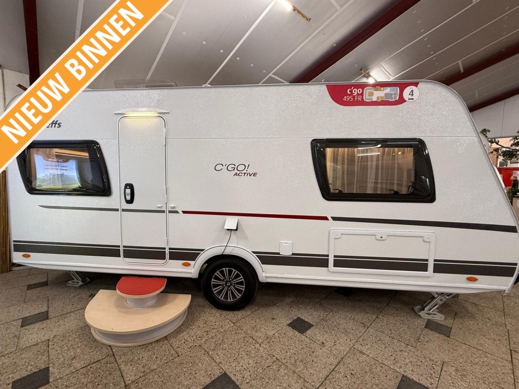 Dethleffs C'go Active 495 FR, Caravans en Kamperen, Caravans, tot en met 2, 1000 - 1250 kg, Rondzit, Dethleffs, Frans bed, Overige typen
