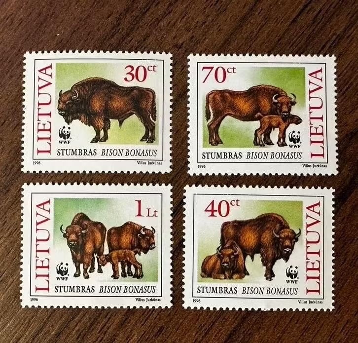 Litouwen 1996 WWF Wisent postfris dieren, Ophalen of Verzenden, Overige landen, Postfris