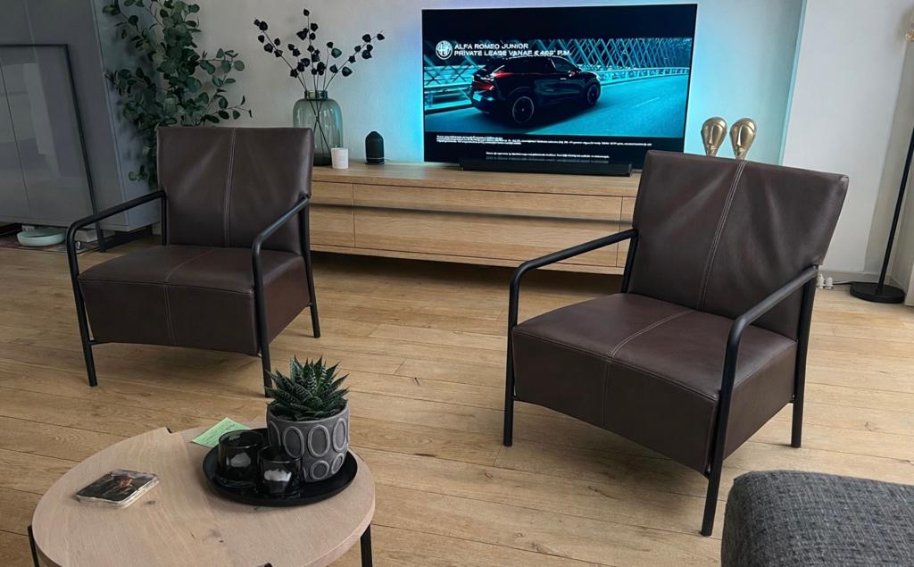 Bert plantagie fauteuils class 2 x, Huis en Inrichting, Fauteuils, Ophalen, Zo goed als nieuw, 50 tot 75 cm, Leer