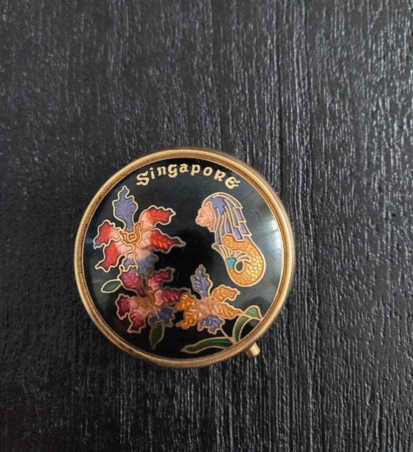Vintage Draagbare Asbak - Singapore Souvenir, Ophalen of Verzenden, Gebruikt, Asbak