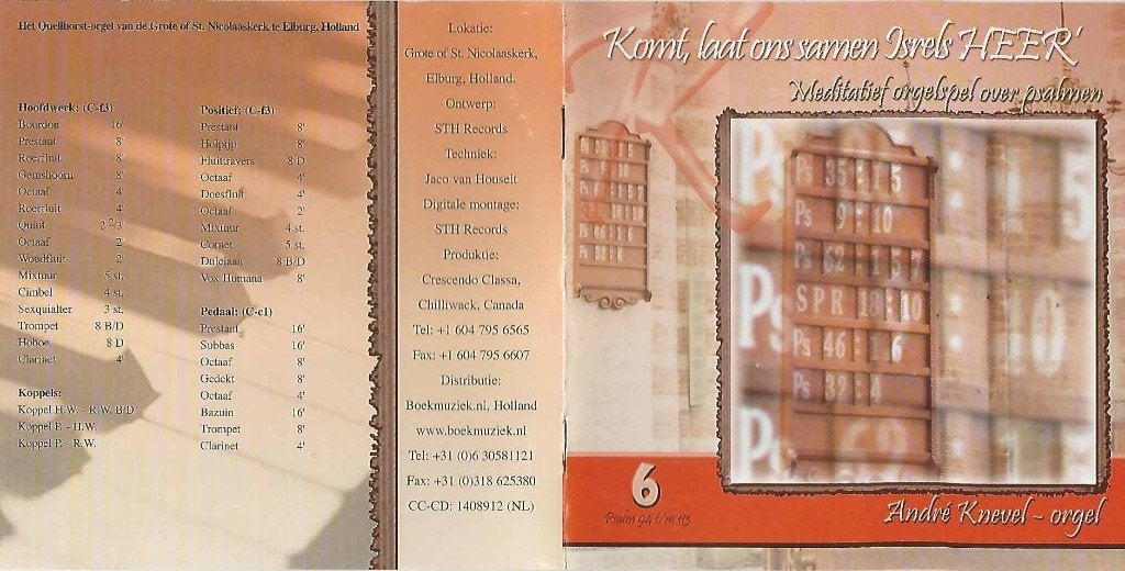 Foto 3 van OrgelCD: Andre Knevel - Komt, laat ons samen Isrels Heer