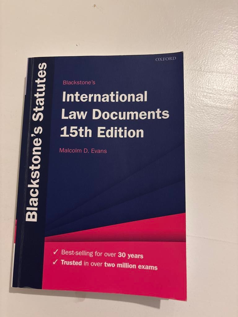 Blackstone's International Law Documents 15th Edition, Ophalen of Verzenden, Gamma, Zo goed als nieuw, WO