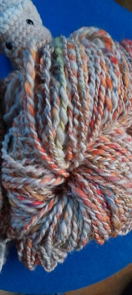 650g alpaca met vezelmix - handgesponnen wol, Ophalen of Verzenden, Nieuw, Breien of Haken, Wol of Garen