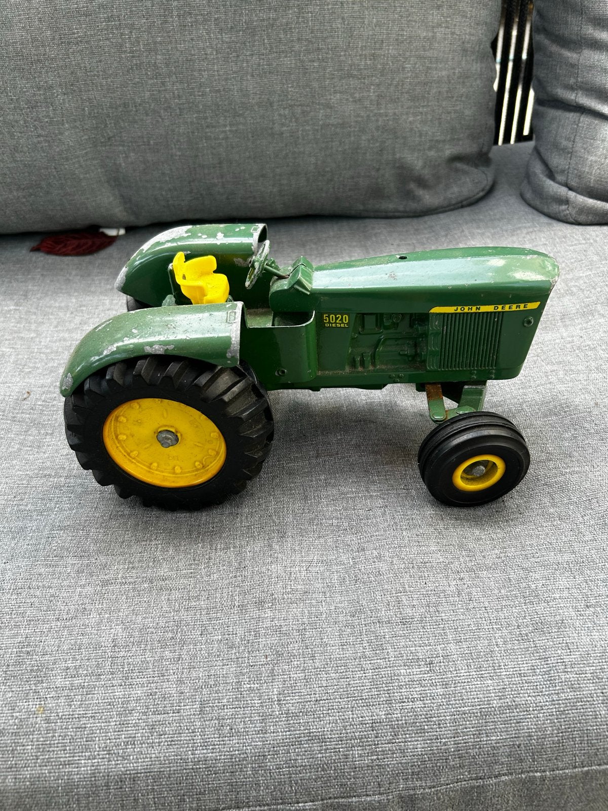 Vintage John Deere Tractor en Aanhanger Speelgoedset, Ophalen of Verzenden, Gebruikt