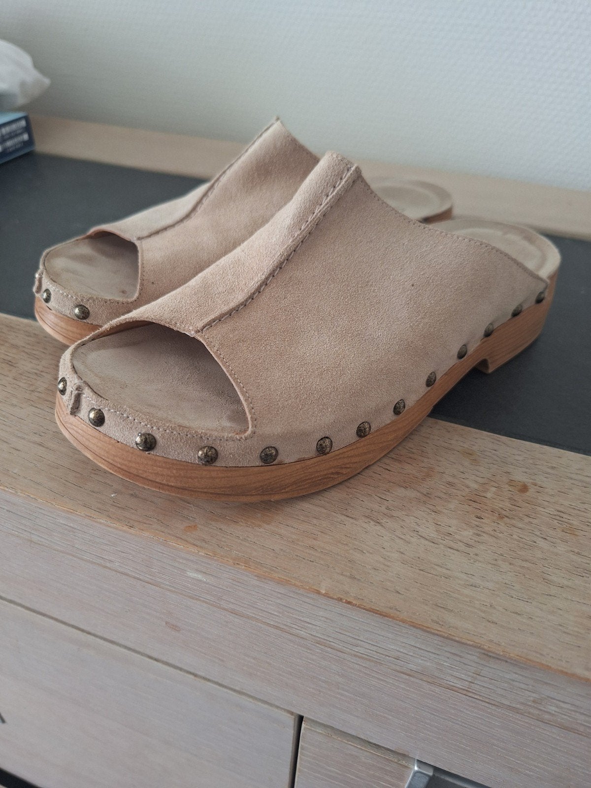 Shabbies Carry Mila muiltjes - maat 38, Shabbies Amsterdam, Beige, Zo goed als nieuw, Sandalen of Muiltjes