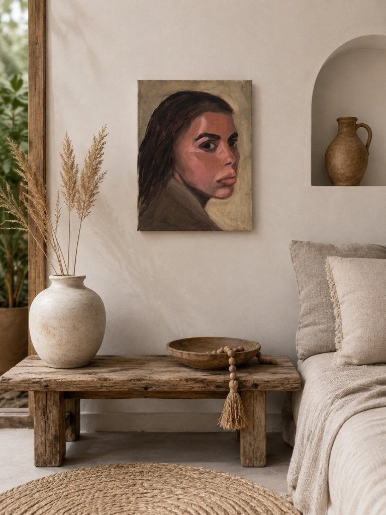 Portretschilderij vrouw, Ophalen of Verzenden