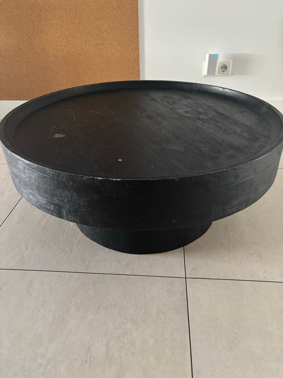 Ronde salontafel Benno van mangohout, zwart, Ø 80 cm, Rond, Zo goed als nieuw, Overige houtsoorten, 50 tot 100 cm