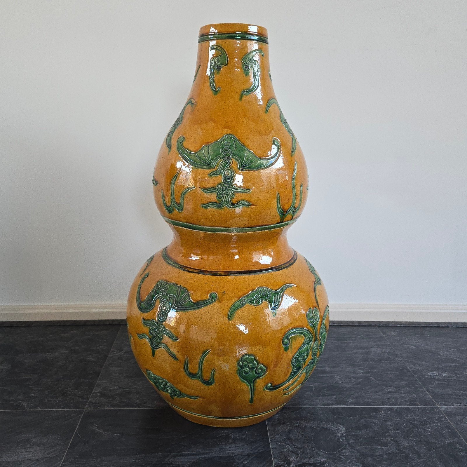 Grote Chinese double gourd sancai vaas, Chinees, vazen, Ophalen