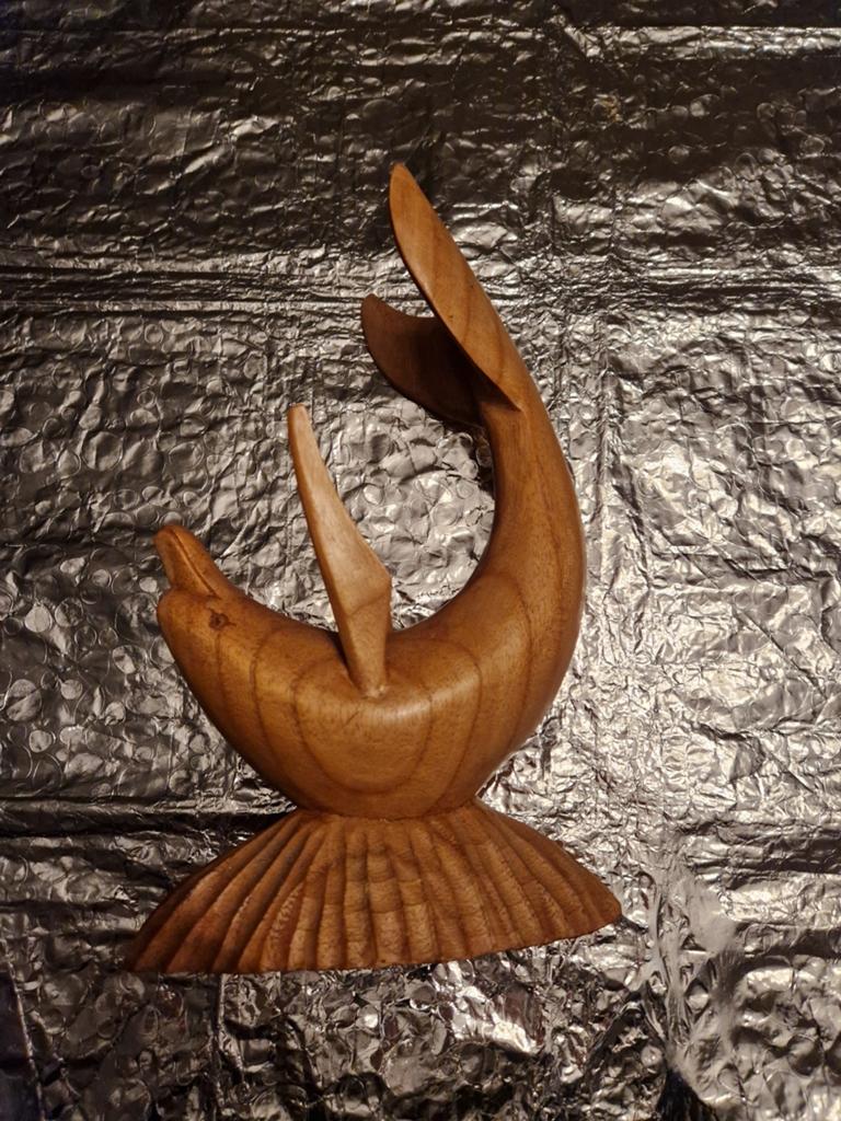 Houten dolfijn, Ophalen of Verzenden, Gebruikt, Bruin, Hout