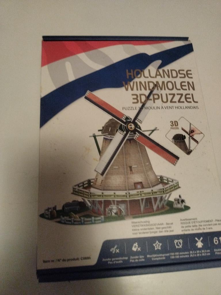 3D puzzel. Hollandse windmolen. Nieuw, Ophalen of Verzenden, Minder dan 500 stukjes, Nieuw, Rubik's of 3D-puzzel