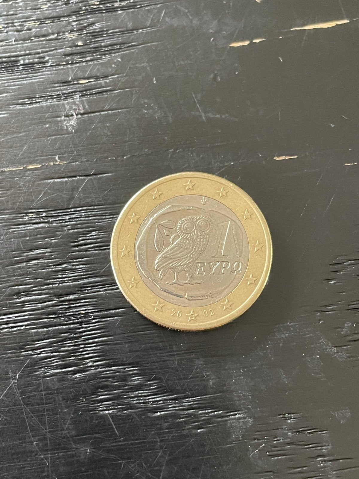 Griekse 1 Euro munt 2002 met uil, Postzegels en Munten, Munten | Europa | Euromunten, Verzenden, Griekenland, 1 euro, Losse munt