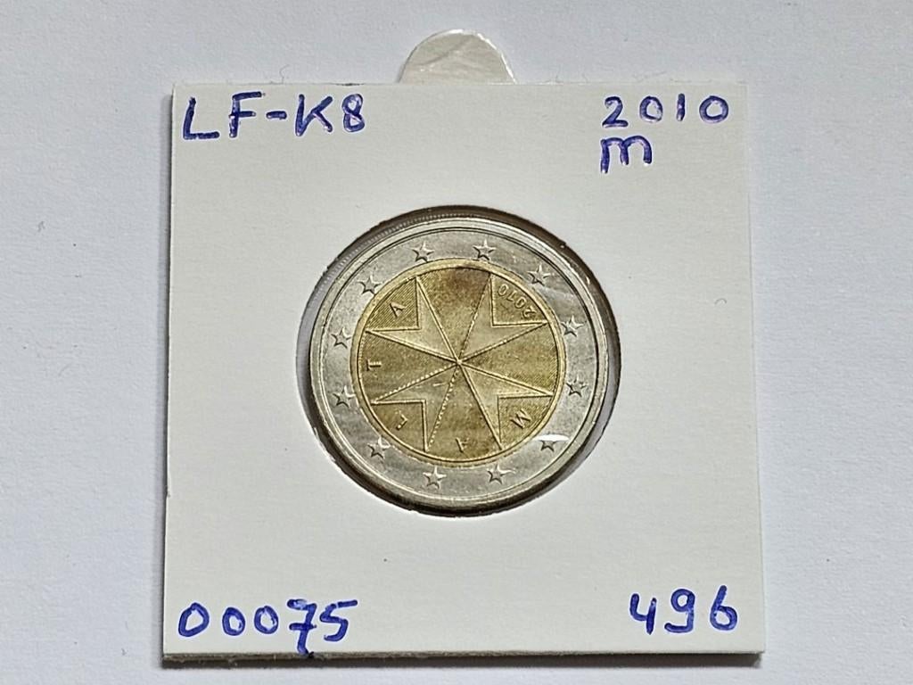 2-euromunt Malta (M) 2010 Koers LF-K8, Ophalen of Verzenden, Malta, 2 euro, Losse munt