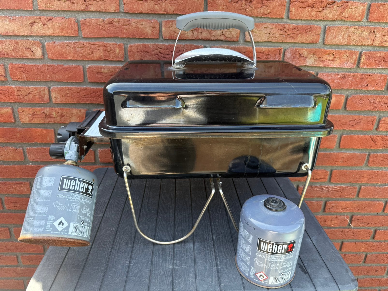 ✅ Weber Go Anywhere Gas BBQ - Draagbare Gasbarbecue, Tuin en Terras, Ophalen of Verzenden, Gebruikt