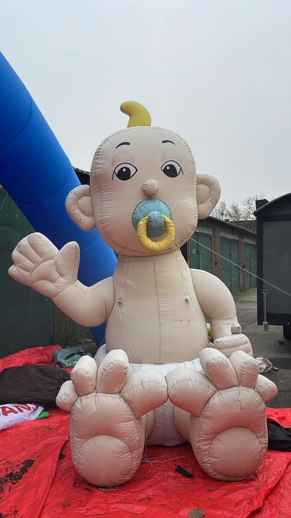 Opblaas baby 4 meter met blower en tas, Ophalen, Versiering, Geboorte of Huwelijk