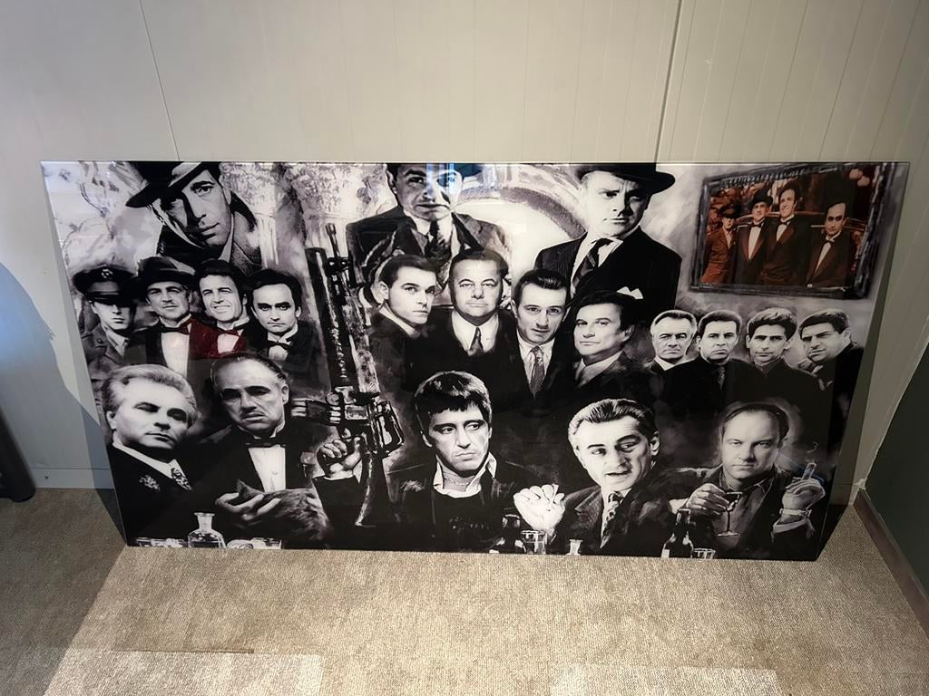 Gangster film schilderij glas, Ophalen, 125 cm of meer, Zo goed als nieuw, Schilderij