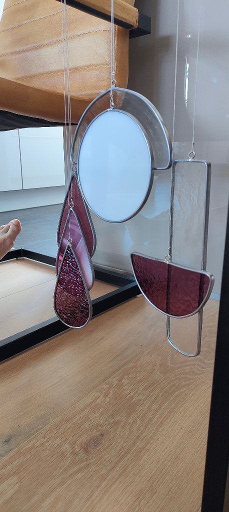 Modern Glas in lood object."druppels". Suncatcher, Huis en Inrichting, Woonaccessoires | Overige, Ophalen of Verzenden, Nieuw
