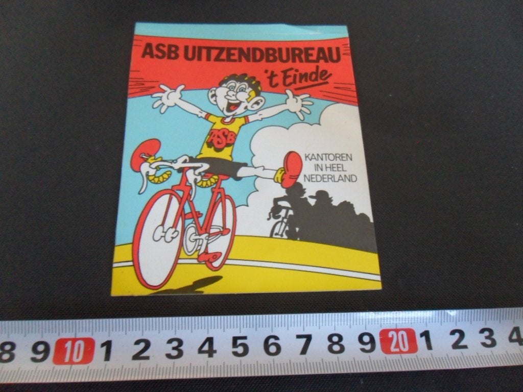 stickers ASB Uitzendbureau 't Einde Wielrennen fiets, Ophalen of Verzenden, Zo goed als nieuw