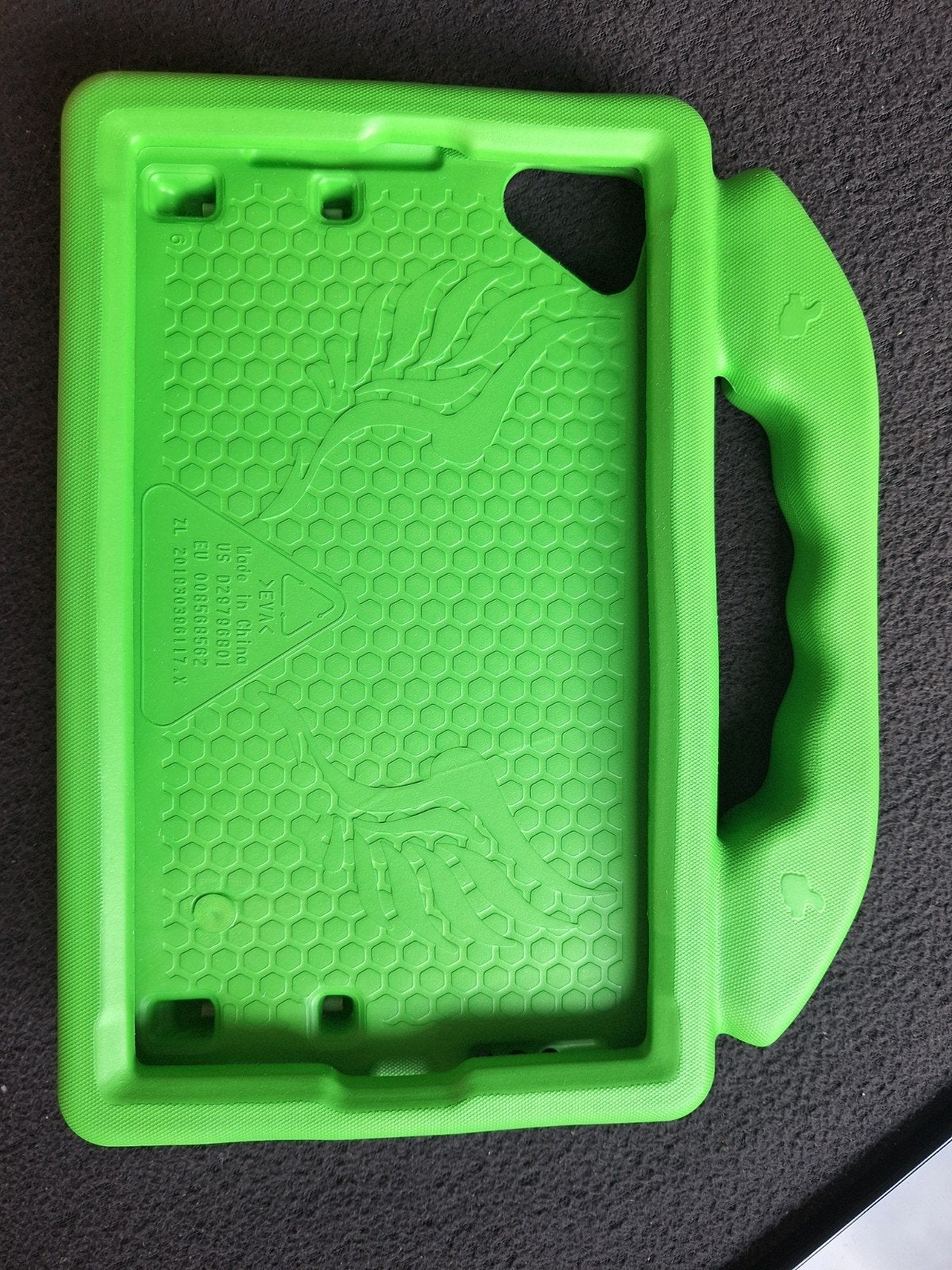 Groene kind tablet hoes met handvat voor Samsung A9- 7 inch, Gebruikt, Onbekend, Bescherming voor- en achterkant, Ophalen of Verzenden
