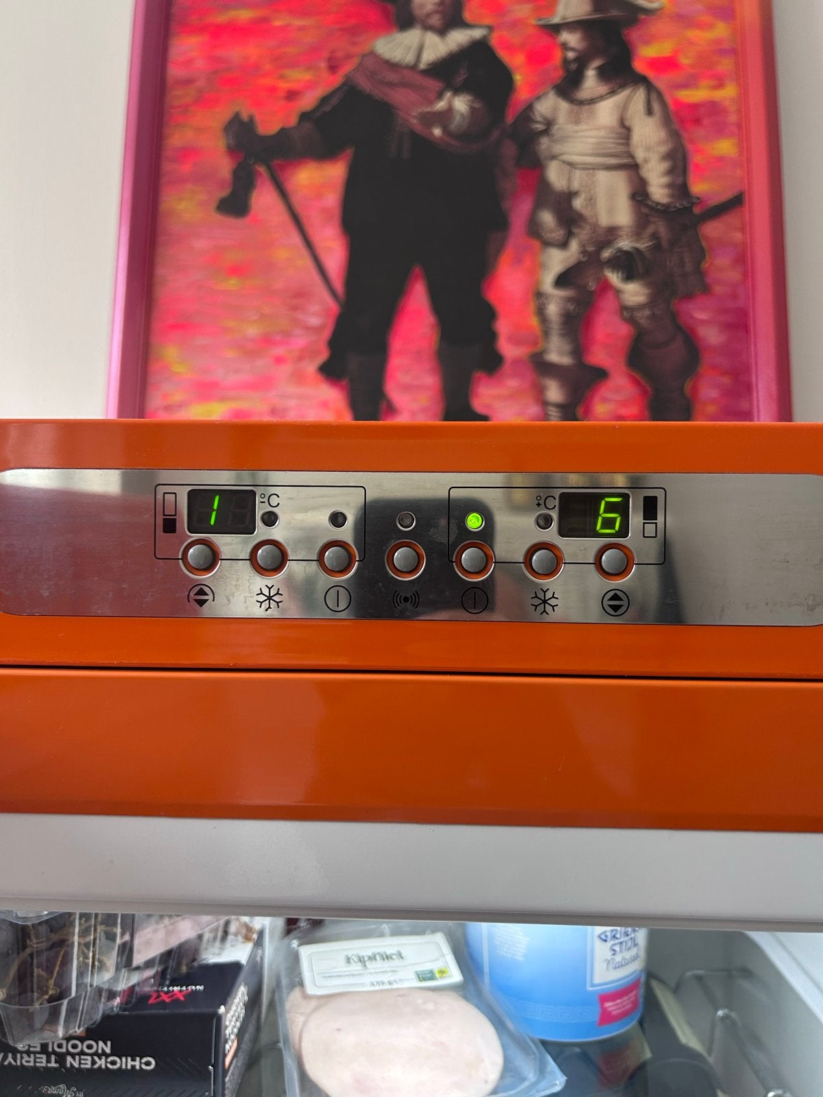 Smeg Koelkast met vriezer evt. ruilen tegen een crème kleur, Ophalen, 200 liter of meer, 60 cm of meer, Met aparte vriezer