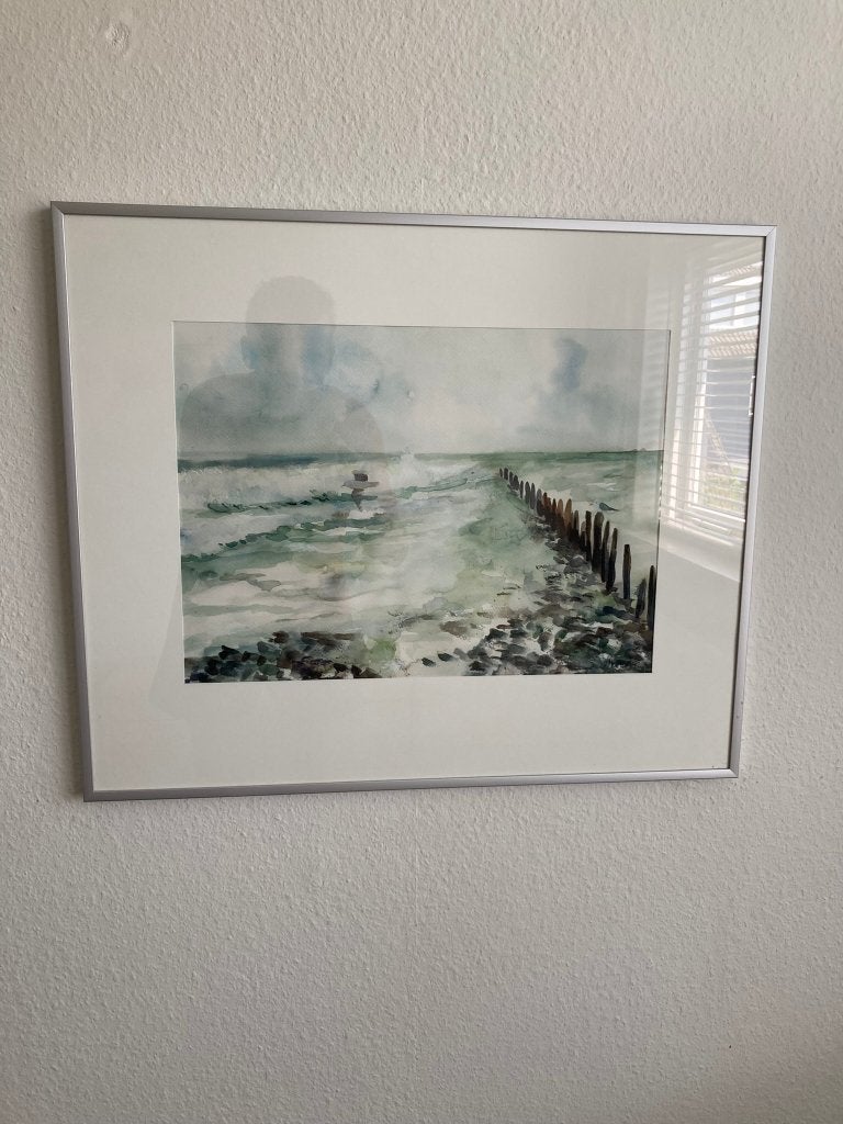 Aquarel Paalhoofden van Hans Jansen, Ophalen, Maritiem / water, Overige stijlen, Gedateerd