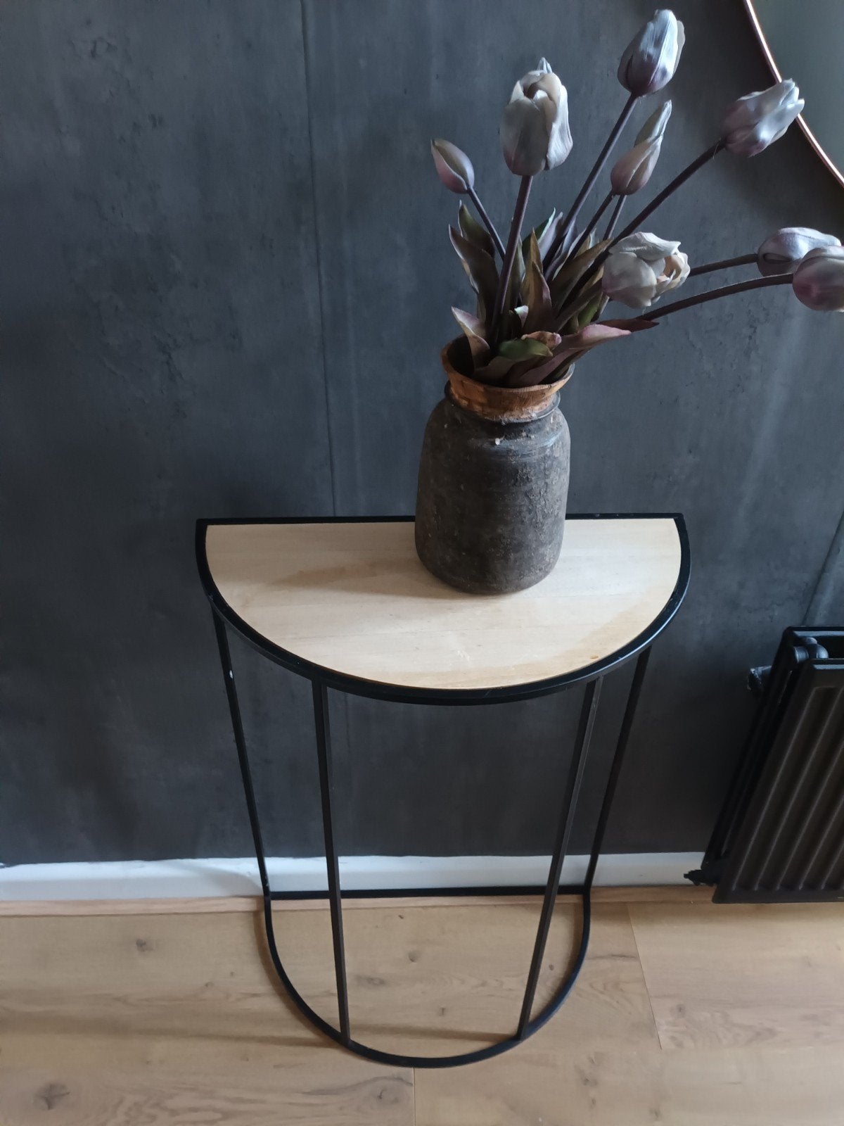 Sidetable hout metaal, Huis en Inrichting, Tafels | Sidetables, Ophalen, Zo goed als nieuw