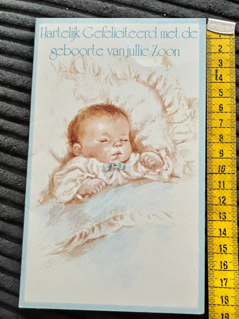 Vintage baby wenskaart kind slapend, Diversen, Ophalen of Verzenden, Zo goed als nieuw