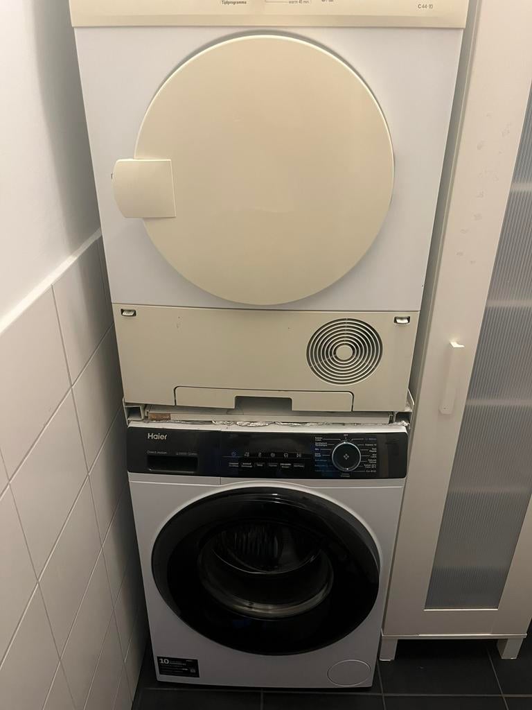 Haier wasmachine + Siemens droger, Ophalen, 1200 tot 1600 toeren, Gebruikt, 8 tot 10 kg