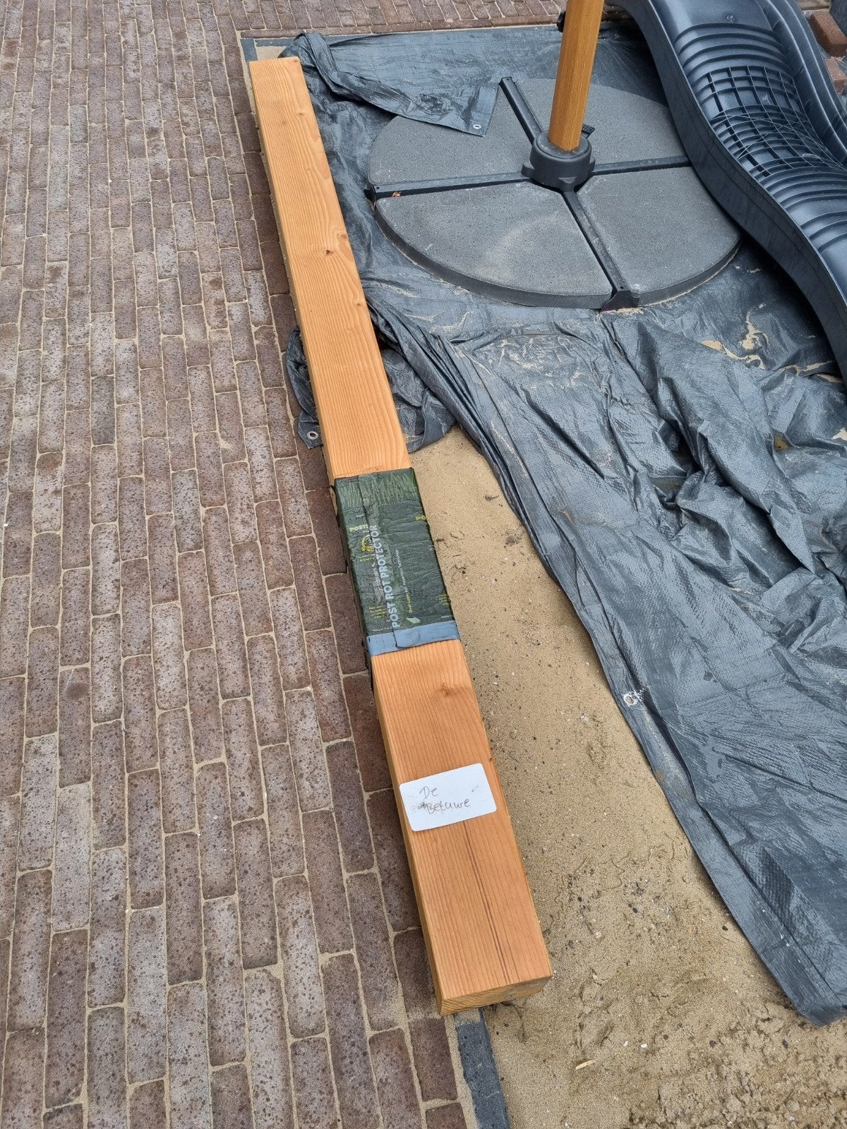 Houten balk en metalen duikelstang 90cm, Ophalen, Nieuw, 180 tot 250 cm, Balken