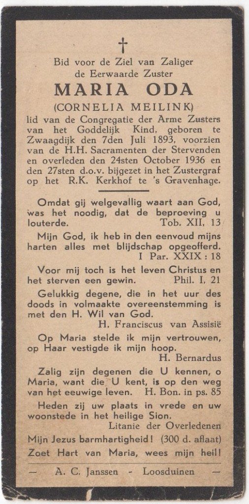 zr. Cornelia Meilink 1893 Zwaagdijk + 1936 Den Haag, 43 jaar, Verzenden