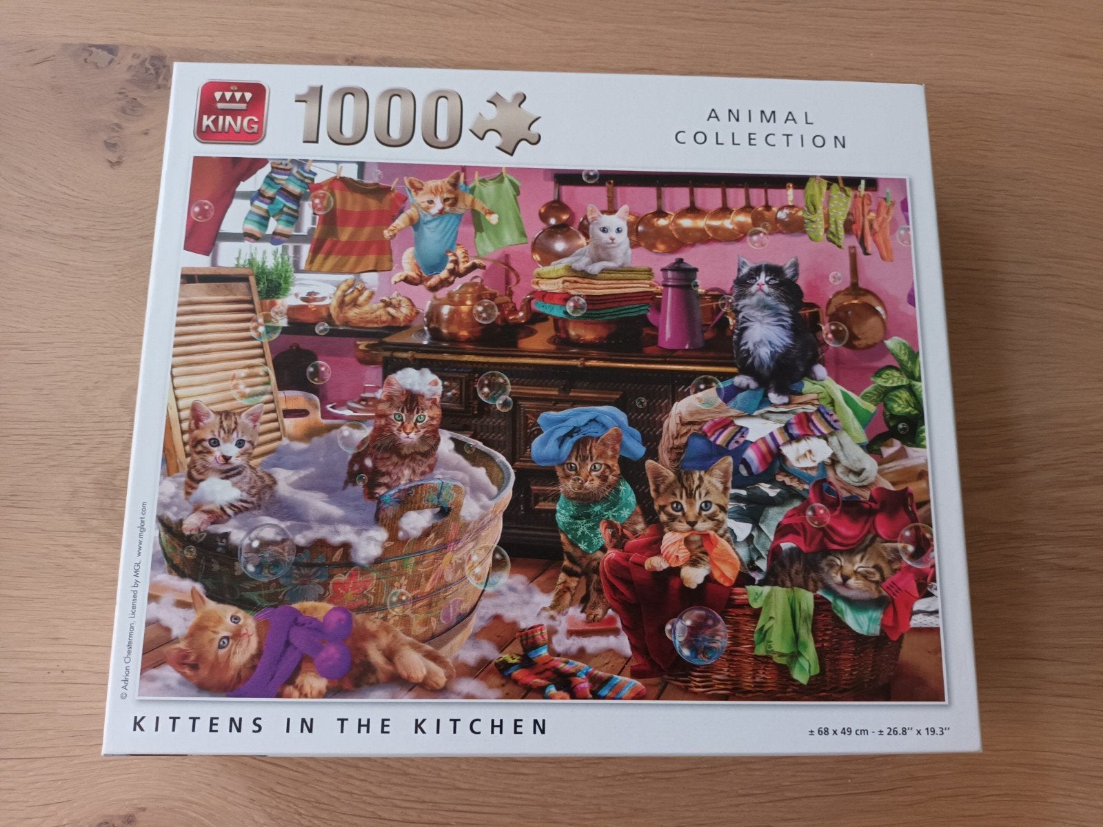 Legpuzzel Puzzel 1000 stukjes Kittens in the kitchen Katjes, Ophalen of Verzenden, 500 t/m 1500 stukjes, Gebruikt, Legpuzzel