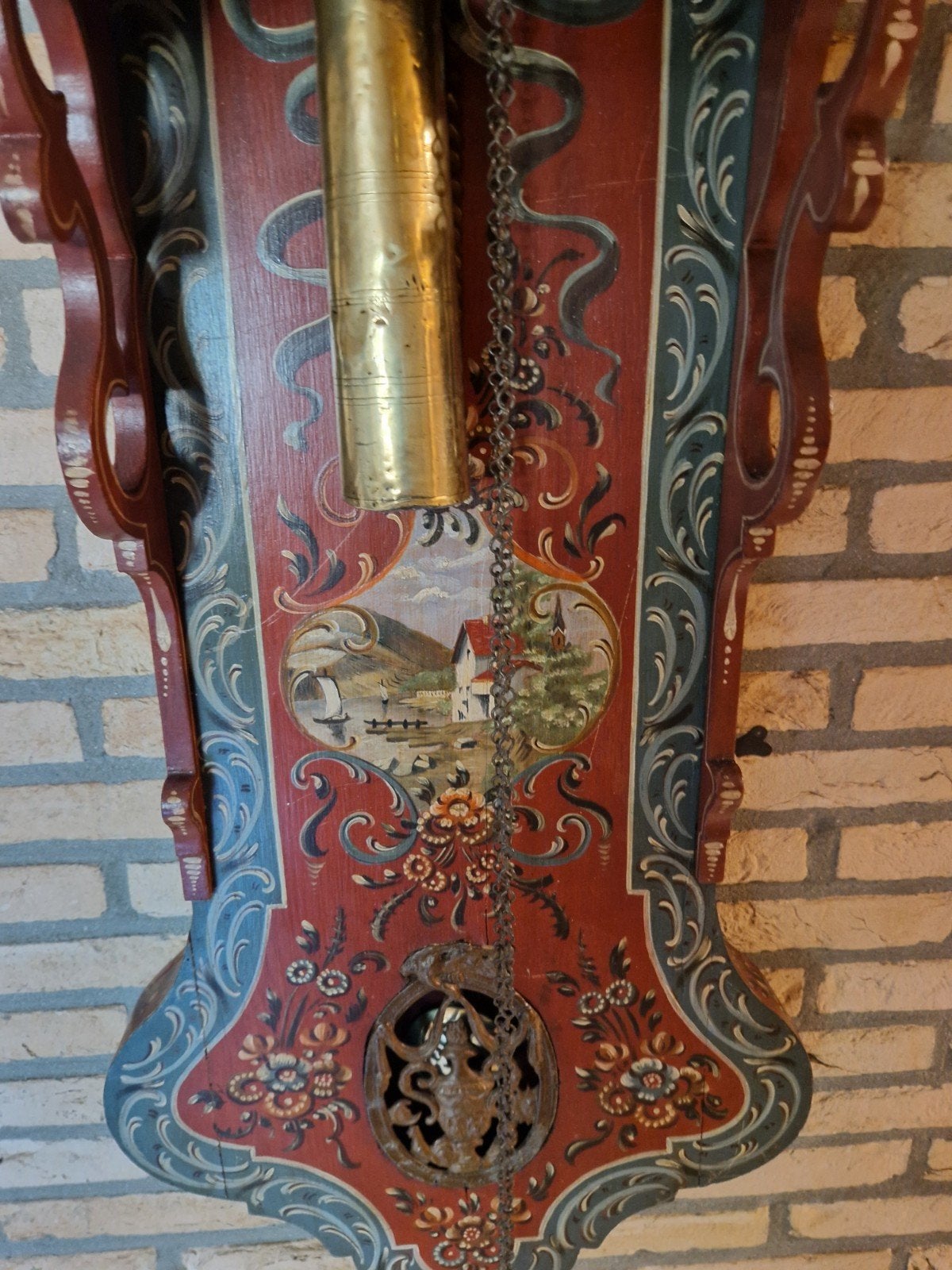 antieke staartklok hindeloope beschildering, Ophalen of Verzenden