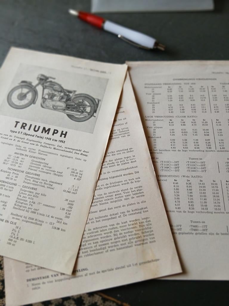 Triumph 5T Speed Twin, Motoren, Ophalen, Triumph