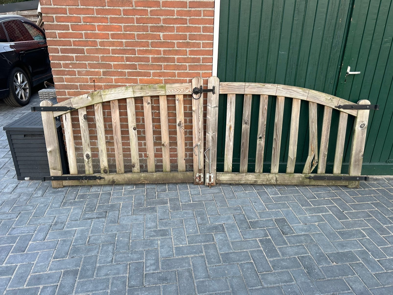 3 m poort deluxe, Ophalen, Zo goed als nieuw, IJzer, Tuinhek