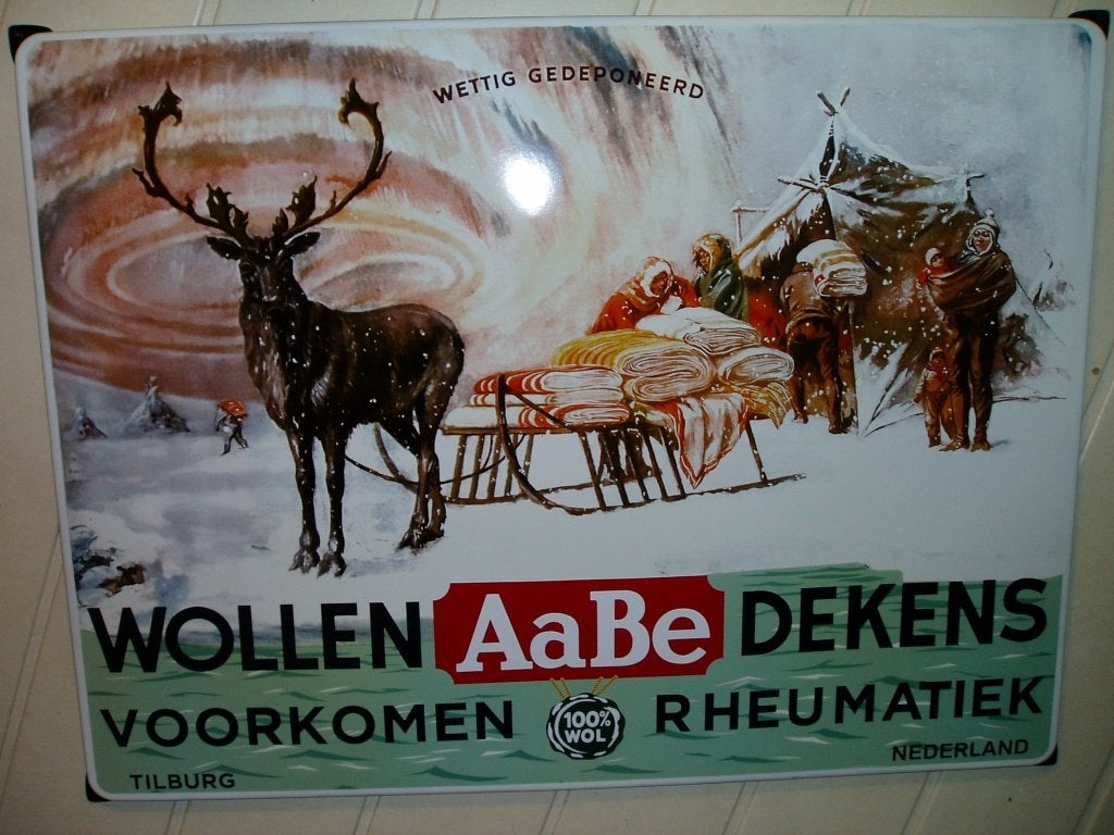 wollen AaBe Dekens Emaiile, Ophalen, Gebruikt, Reclamebord